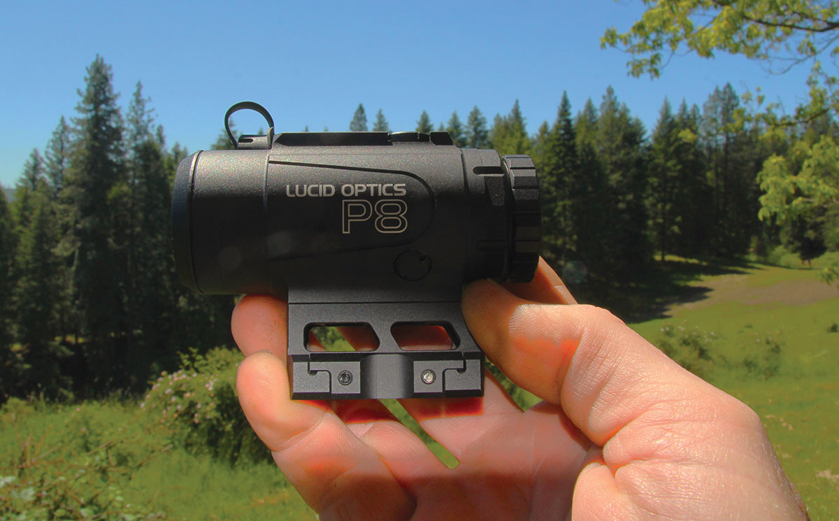 The Lucid P8 Prismatic Combat Sight provides a lightweight and compact option ideal for AR-15 and PCC carbine rifles, or even modern leverguns equipped with a slotted Picatinny rail.